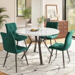 Ensemble table et chaises de salle � manger (5 pi�ces) - pieds de table en m�tal noir et 4 chaises ergonomique ...