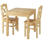 Ensemble table à manger et 2 chaises table de cuisine en pin massif naturel 90. 70 - 50a - set20 Ensemble table à manger et 2 chaises table de cuisine en pin massif naturel 90. 70 - 50a - set20