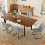 Ensemble table � manger avec 6 chaises table � rallonges table � manger moderne et �l�gante en mdf pour ...