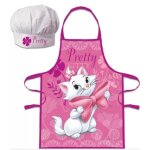Ensemble tablier et toque - disney - marie les aristochats - taille unique - microfibres - rose