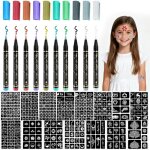 Ensemble de tatouages paillettes pour enfants - trahoo - 450 pochoirs - 10 stylos de tatouage - couleurs ...