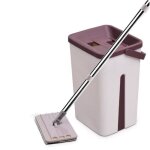 Ensemble vadrouille seau nettoyage plancher balai  tte pivotante beige bo70646