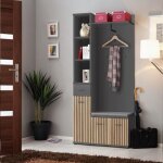 Ensemble vestiaire 3p marco 203cm naturel & gris Ensemble vestiaire 3p marco 203cm naturel & gris