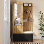 Ensemble de vestiaire comprenant 5 pat�res un miroir armoire � chaussures armoire encastr�e avec �tag�re ...