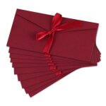 Enveloppes cadeau - non sp�cifi� - r�tro papier kraft - 20 x 11 cm - 12 pi�ces - rouge