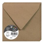 Enveloppes - carr - 140x140mm - marron kraft - 20 units - clairefontaine