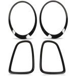Eosnow 4 pi�ces noir brillant phare feu arri�re surround capots de bordure de remplacement pour mini ...
