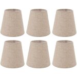 Eosnow 6 pi�ces petit abat - jour clip sur tambour abat - jour en tissu de lin pour bougies ampoules ...