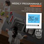 Eosnow thermostat intelligent programmable pour chauffage de chaudi�re � eau / gaz grand �cran lcd avec ...