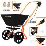 Epandeur rotatif � pousser gazon 25kg pelouse contr�le d�bit housse imperm�able paire de gants engrais ...