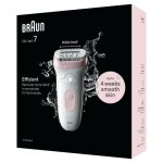 pilateur lectrique - braun - silk epil 7 se 7 - 000 - 2 vitesses - sans fil - 40 min - blanc / rose ...