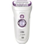 Epilateur sans fil braun silk epil sensosmart - blanc et violet - 40 pincettes - 2 vitesses - autonomie ...