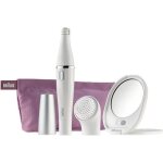 Epilateur visage - braun silk - pil face 830 - 2 en 1 epilation et nettoyage des pores - blanc
