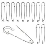 Epingles nourrice inox - 15 argent 10cm extra large couture artisanat cuir toile linge robuste lumiryn ...