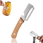 �plucheur multifonction en acier inoxydable - manche bois avec d�capsuleur int�gr� - lame large pour ...