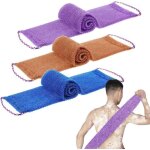 �ponge de bain - ensemble d�purateur de douche de bain - violet bleu et caf� - nylon - 3 pcs