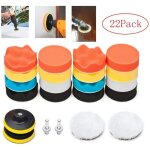 �ponge de polissage - hetooshi - kit de 22 tampons - adaptateur m10 - 5 couleurs - 3 pouces