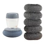 �ponge � r�curer en laine dacier - avec �ponge m�tallique et distributeur de d�tergent pour un nettoyage ...