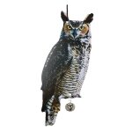 pouvantail hibou en zinc - marron - h 405 cm