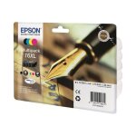 Epson multipack 16 xl - stylo plume - noir cyan jaune magenta (c13t16364022)