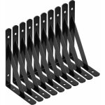 querres mtalliques - jormftte - supports triangulaires 150mm - 10 pcs - noir - mtal