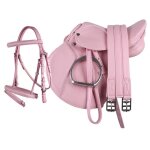 Equipement de selle complet qhp - rose - poney