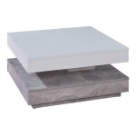 Erano table basse plateau pivotant et 1 tagre aspect bton blanc.