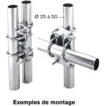 Fixation universelle - erard - 800998 erra - pour 2 tubes Ø25 à 50 - couleur bleu Fixation universelle - erard - 800998 erra - pour 2 tubes Ø25 à 50 - couleur bleu