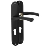 Ergo line roma poign�e de porte classique noire plaque ovale version cylindre (y) entraxe 70mm pour porte ...