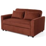 Ernest - canap droit 2 places convertible en velours ctel - terracotta