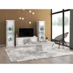 Eros - ensemble salon table basse + meuble tv + vitrines 1 porte eclairage led intgr