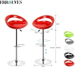 Errolves® lot de 2 tabourets de bar télescopique - abs rouge - chaise pieds métal chromé - l 43 x p 43 ... Errolves® lot de 2 tabourets de bar télescopique - abs rouge - chaise pieds métal chromé - l 43 x p 43 ...