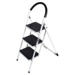 Escabeau  3 marches bm tools bmt - esc3 - acier haut. de travail : 69 cm se range facilement marches ...