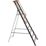 Escabeau centaure proup 7 marches avec rampes 340m en aluminium