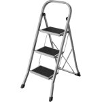 Escabeau pliant 3 marches en acier avec plateforme antidrapante chelle pour cuisine bureau entrept ...