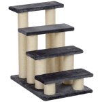 Escalier 4 marches pour animaux ? gris ? peluche douce ? pour chiens / chats �g�s ? 60x405x59 cm