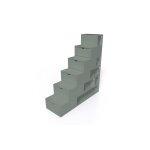 Escalier cube de rangement abc meubles - gris - 5 tiroirs - bois massif