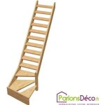 Escalier de meunier 1 - 4 tournant droit en sapin normandie