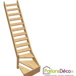 Escalier de meunier 1 - 4 tournant gauche en sapin normandie