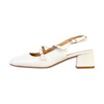 Escarpin - super mode - inia - blanc - talon large - dessus synth�tique