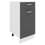 Esilo meuble bas de cuisine 40 cm 1 porte 1 tiroir blanc gris.