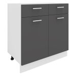 Esilo meuble bas de cuisine 80 cm 2 portes 1 tiroir blanc gris.