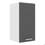 Esilo meuble haut de cuisine 30 cm 1 porte blanc gris.