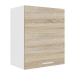 Esilo meuble haut de cuisine 50 cm 1 porte blanc décor chêne. Esilo meuble haut de cuisine 50 cm 1 porte blanc décor chêne.