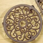 Chariot pour plantes - esschert design - fonte - 29 cm - 4 roues - marron