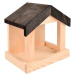 Mangeoire murale - esschert design - fb462 - bois de pin - couleur noire - pour oiseaux sauvages