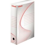 Bote archive - esselte - lot de 10 - 80 mm - couleur blanc - impression rouge