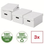Bo�tes de rangement - esselte - format m - lot de 3 - carton recycl� - blanc