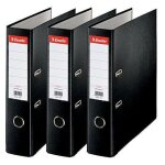 Esselte classeurs  levier essentials a4 75mm pp noir lot de 3