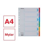 Intercalaire a4 - esselte - 6 touches - carton rsistant 160g / m - onglets colors - perforation universelle ...